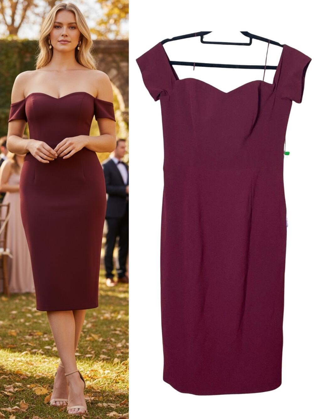 Dress The Population Burgundy Dress Fall Wedding Guest